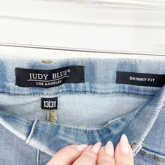 Judy Blue Skinny Leg Pull On Tummy Control Jeans 31 Blue - Picture 5 of 6